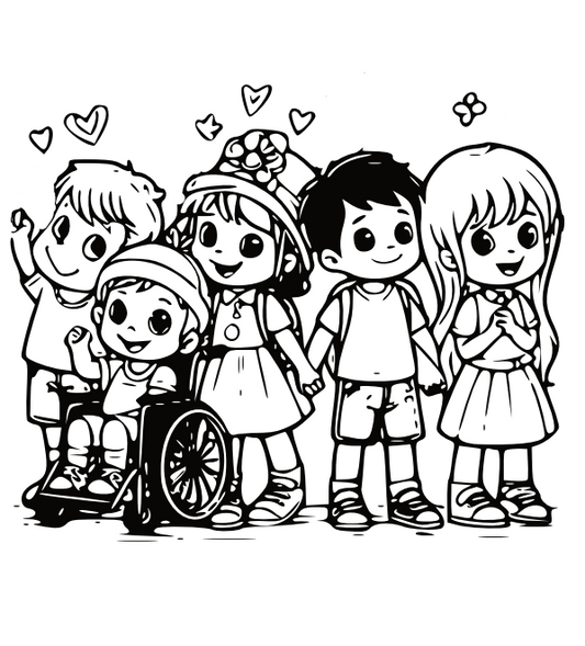 Friends With All Abilities: Coloring Book for Kids