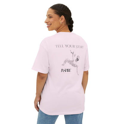 Tell Your Story Oversized Boxy Tee – Inspire Unisex Premium Cotton Shirt