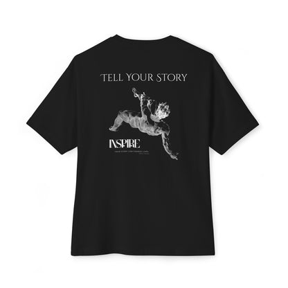 Tell Your Story Oversized Boxy Tee – Inspire Unisex Premium Cotton Shirt