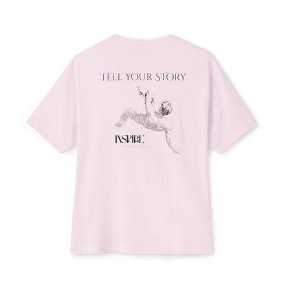 Tell Your Story Oversized Boxy Tee – Inspire Unisex Premium Cotton Shirt