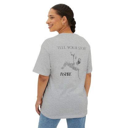 Tell Your Story Oversized Boxy Tee – Inspire Unisex Premium Cotton Shirt