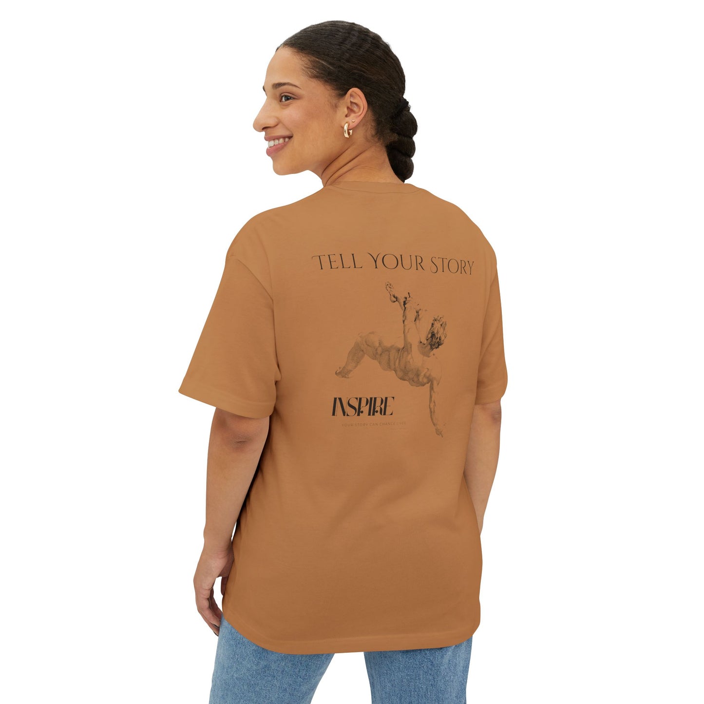 Tell Your Story Oversized Boxy Tee – Inspire Unisex Premium Cotton Shirt