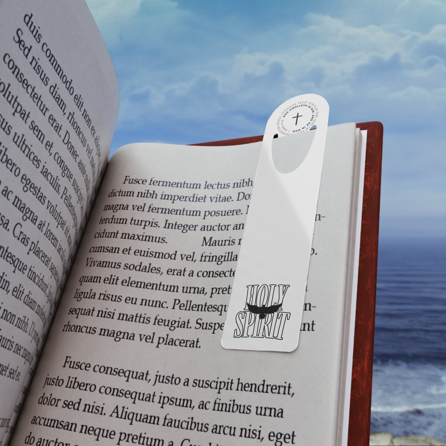 Holy Spirit Metal Bookmark — The Cross Inspirational Prayer Bookmark for Readers