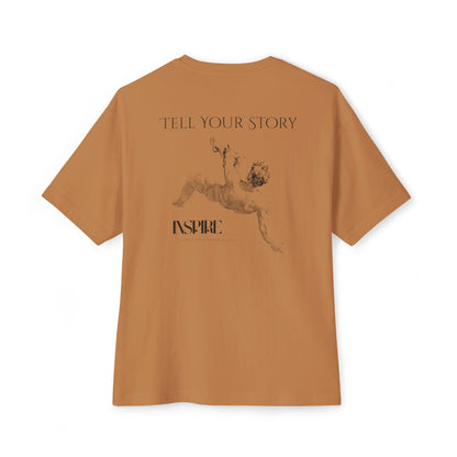 Tell Your Story Oversized Boxy Tee – Inspire Unisex Premium Cotton Shirt