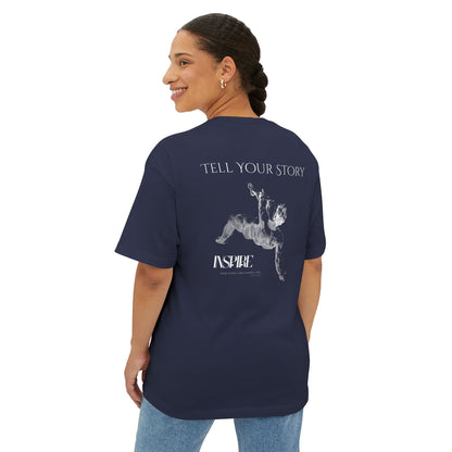 Tell Your Story Oversized Boxy Tee – Inspire Unisex Premium Cotton Shirt