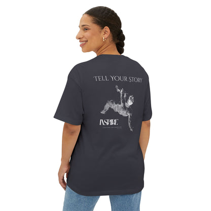 Tell Your Story Oversized Boxy Tee – Inspire Unisex Premium Cotton Shirt