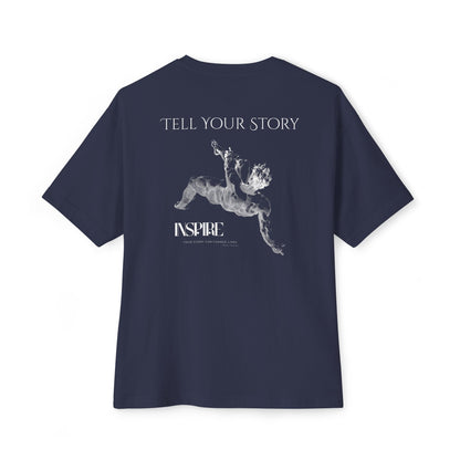 Tell Your Story Oversized Boxy Tee – Inspire Unisex Premium Cotton Shirt