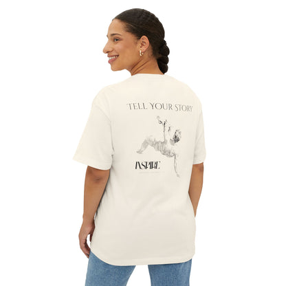 Tell Your Story Oversized Boxy Tee – Inspire Unisex Premium Cotton Shirt