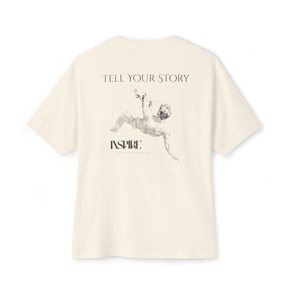 Tell Your Story Oversized Boxy Tee – Inspire Unisex Premium Cotton Shirt