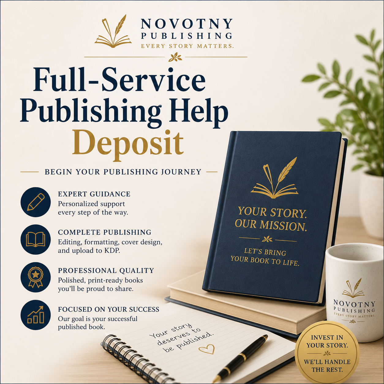 Full-Service Publishing Help Deposit