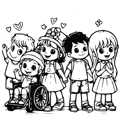 Friends With All Abilities: Coloring Book for Kids